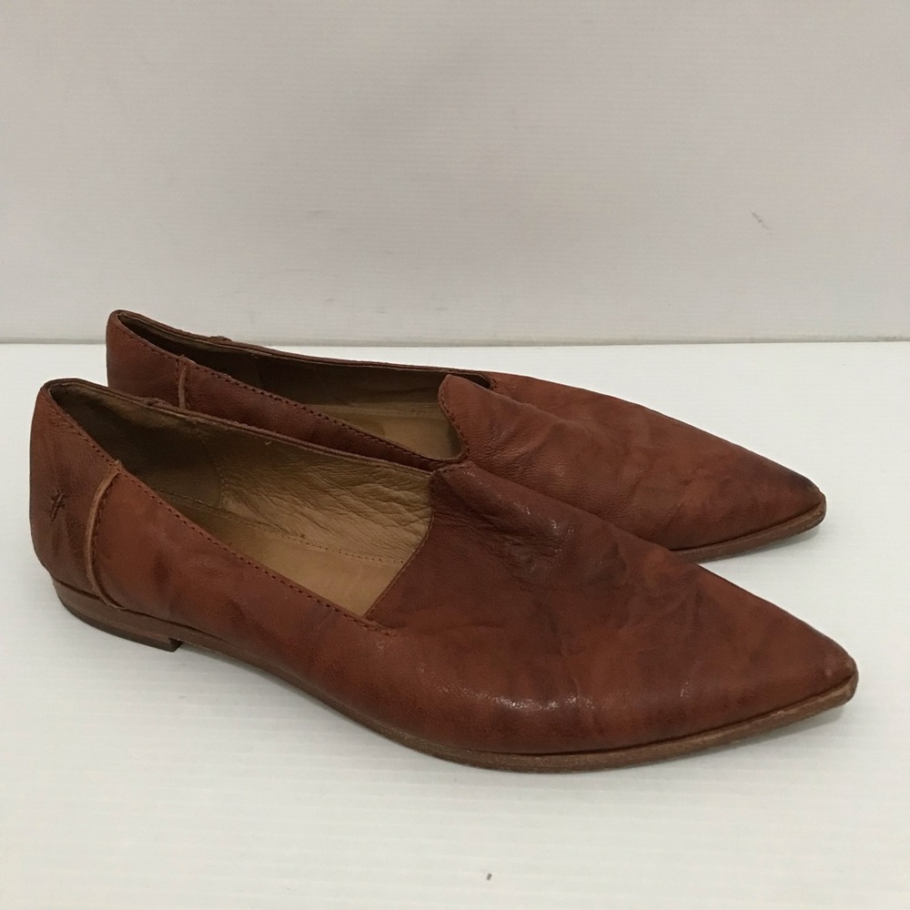 Frye Women's Brown Leather Pointed Toe Flats
